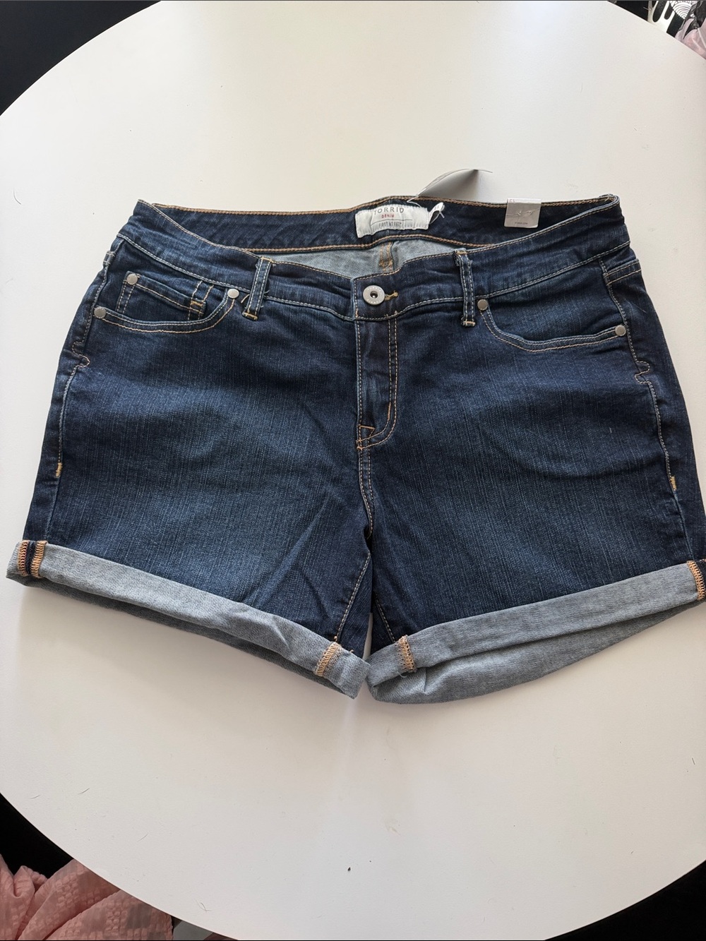 torrid Dark Indigo Cuffed Denim Shorts